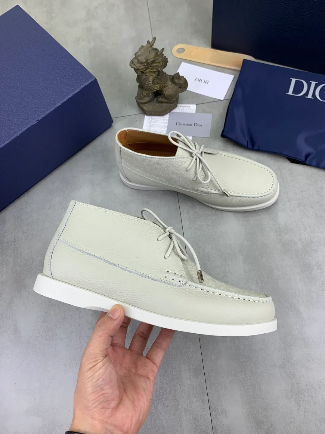 Men's Men's Shoes 💰P580 New Niuli💰High Version 💎💎💎Dior Original! Top Italian purchasing agent! Men's high-top business casual leather shoes, original imported calfskin upper, oiled edges, ultimate texture, gentleman style, imported cowhide lining inside, top-quality original Italian rubber outsole, first-class workmanship, top quality! Size: 39-44 (45 customized)
